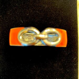 Orange and silver bangle
